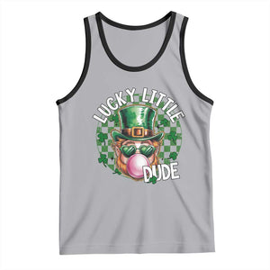 Funny St Patrick's Day Lucky Little Dude Tank Top Cute Leprechaun Shamrock TS11 Athletic Heather Black Print Your Wear