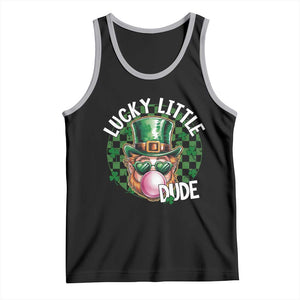 Funny St Patrick's Day Lucky Little Dude Tank Top Cute Leprechaun Shamrock TS11 Black Athletic Heather Print Your Wear