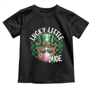 Funny St Patrick's Day Lucky Little Dude Toddler T Shirt Cute Leprechaun Shamrock TS11 Black Print Your Wear