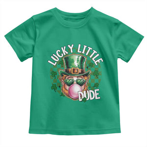 Funny St Patrick's Day Lucky Little Dude Toddler T Shirt Cute Leprechaun Shamrock TS11 Irish Green Print Your Wear