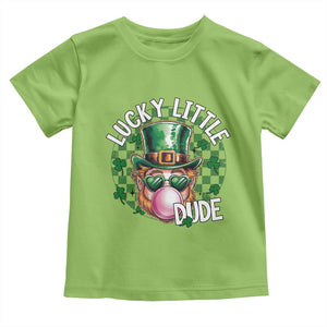 Funny St Patrick's Day Lucky Little Dude Toddler T Shirt Cute Leprechaun Shamrock TS11 Lime Print Your Wear