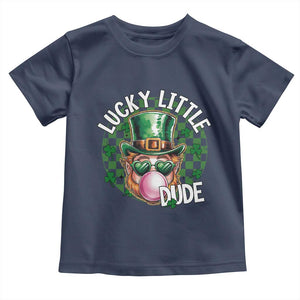 Funny St Patrick's Day Lucky Little Dude Toddler T Shirt Cute Leprechaun Shamrock TS11 Navy Print Your Wear