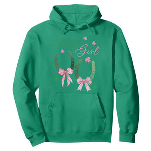 Funny St Patrick's Day Coquette Hoodie Lucky Girl Horseshoe Pink Bow TS11 Irish Green Print Your Wear