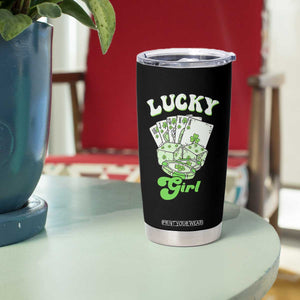 Funny St Patrick's Day Casino Games Tumbler Cup Lucky Girl Shamrock Casino Poker Chips Cards TS11 Print Your Wear