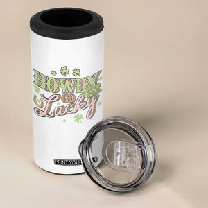 Funny St Patrick's Day Cowboy Cowgirl 4 in 1 Can Cooler Tumbler Howdy Go Lucky Shamrock TS11 Print Your Wear