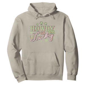 Funny St Patrick's Day Cowboy Cowgirl Hoodie Howdy Go Lucky Shamrock TS11 Sand Print Your Wear