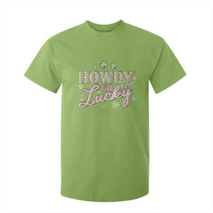 Funny St Patrick's Day Cowboy Cowgirl T Shirt For Kid Howdy Go Lucky Shamrock TS11 Lime Print Your Wear