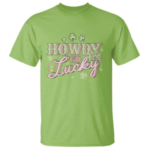 Funny St Patrick's Day Cowboy Cowgirl T Shirt Howdy Go Lucky Shamrock TS11 Lime Print Your Wear
