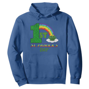 Funny First 1st St Patrick's Day Hoodie Shamrock Rainbow Glitter Print TS11 Royal Blue Print Your Wear