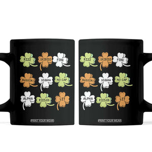 Funny Skibidi Rizz St Patrick's Day Coffee Mug Shamrock Clover Candy Rizzler Meme TS11 Black Print Your Wear