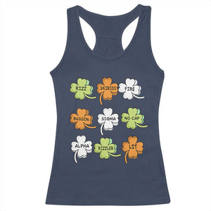 Funny Skibidi Rizz St Patrick's Day Racerback Tank Top Shamrock Clover Candy Rizzler Meme TS11 Navy Print Your Wear