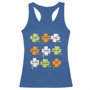 Funny Skibidi Rizz St Patrick's Day Racerback Tank Top Shamrock Clover Candy Rizzler Meme TS11 Royal Blue Print Your Wear