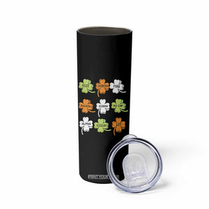 Funny Skibidi Rizz St Patrick's Day Skinny Tumbler Shamrock Clover Candy Rizzler Meme TS11 Print Your Wear