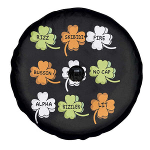 Funny Skibidi Rizz St Patrick's Day Spare Tire Cover Shamrock Clover Candy Rizzler Meme TS11 Print Your Wear