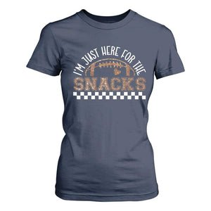 Funny American Football I'm Just Here For The Snacks T Shirt For Women Glitter Print TS11 Navy Print Your Wear