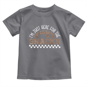Funny American Football I'm Just Here For The Snacks Toddler T Shirt Glitter Print TS11 Charcoal Print Your Wear