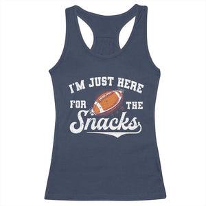 Funny American Football I'm Just Here For The Snacks Racerback Tank Top Vintage Star TS11 Navy Print Your Wear