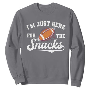 Funny American Football I'm Just Here For The Snacks Sweatshirt Vintage Star TS11 Charcoal Print Your Wear