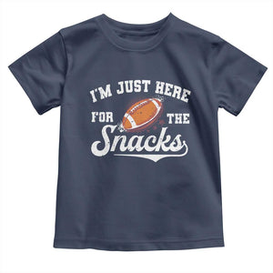 Funny American Football I'm Just Here For The Snacks Toddler T Shirt Vintage Star TS11 Navy Print Your Wear