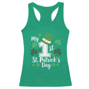 Funny My 1st St Patrick's Day Racerback Tank Top Shamrock TS11 Irish Green Print Your Wear