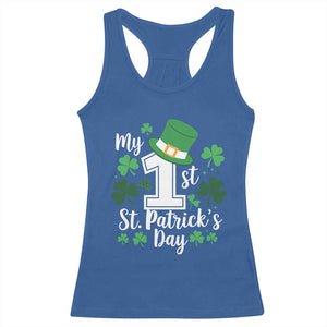 Funny My 1st St Patrick's Day Racerback Tank Top Shamrock TS11 Royal Blue Print Your Wear