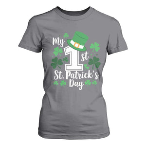 Funny My 1st St Patrick's Day T Shirt For Women Shamrock TS11 Charcoal Print Your Wear