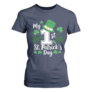 Funny My 1st St Patrick's Day T Shirt For Women Shamrock TS11 Navy Print Your Wear