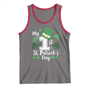Funny My 1st St Patrick's Day Tank Top Shamrock TS11 Deep Heather Red Print Your Wear