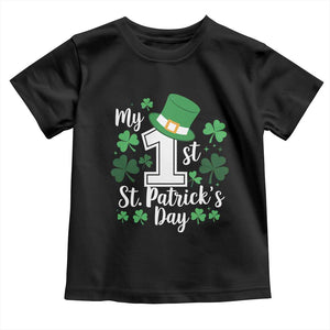 Funny My 1st St Patrick's Day Toddler T Shirt Shamrock TS11 Black Print Your Wear