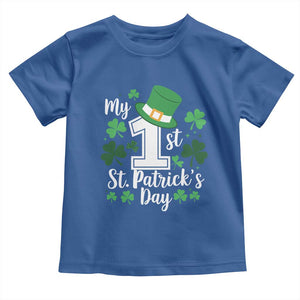 Funny My 1st St Patrick's Day Toddler T Shirt Shamrock TS11 Royal Blue Print Your Wear