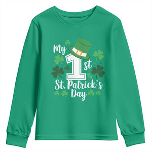 Funny My 1st St Patrick's Day Youth Sweatshirt Shamrock TS11 Irish Green Print Your Wear
