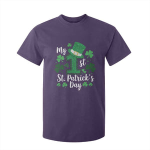 Funny My 1st St Patrick's Day T Shirt For Kid Shamrock Glitter Print TS11 Purple Print Your Wear