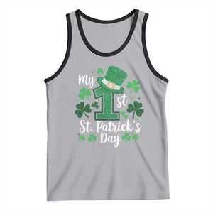 Funny My 1st St Patrick's Day Tank Top Shamrock Glitter Print TS11 Athletic Heather Black Print Your Wear
