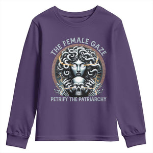 The Female Gaze Petrify The Patriarchy Youth Sweatshirt Feminist TS11 Purple Print Your Wear