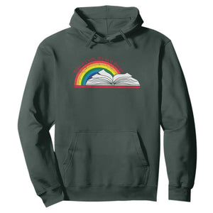 Take A Look It's In A Book Hoodie Reader Lover Librarian Rainbow TS11 Dark Forest Green Print Your Wear