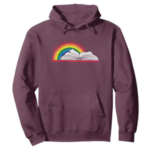 Take A Look It's In A Book Hoodie Reader Lover Librarian Rainbow TS11 Maroon Print Your Wear