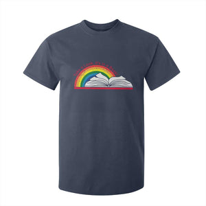 Take A Look It's In A Book T Shirt For Kid Reader Lover Librarian Rainbow TS11 Navy Print Your Wear