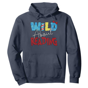 Funny Wild About Reading Hoodie Reader Lover Librarian TS11 Navy Print Your Wear