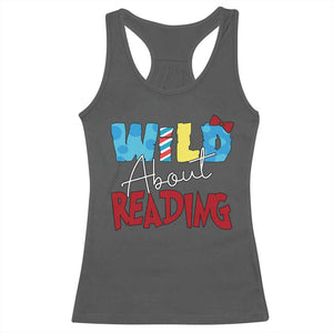 Funny Wild About Reading Racerback Tank Top Reader Lover Librarian TS11 Dark Heather Print Your Wear