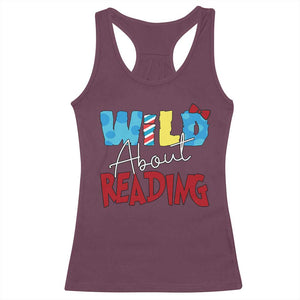 Funny Wild About Reading Racerback Tank Top Reader Lover Librarian TS11 Maroon Print Your Wear
