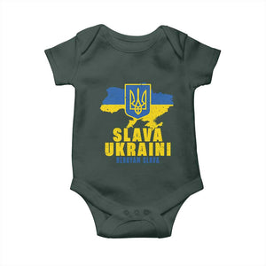 Slava Ukraini Heroyam Slava Baby Onesie Vintage Ukrainian Flag TS11 Print Your Wear