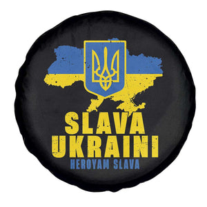 Slava Ukraini Heroyam Slava Spare Tire Cover Vintage Ukrainian Flag TS11 Print Your Wear