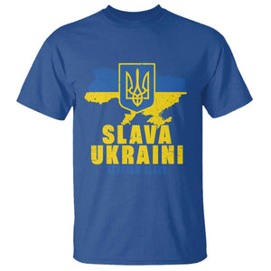 Slava Ukraini Heroyam Slava T Shirt Vintage Ukrainian Flag TS11 Royal Blue Print Your Wear