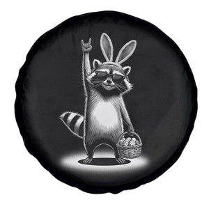 Retro Easter Raccoon Bunny Rock Hand Trash Panda Spare Tire Cover TS11 Print Your Wear