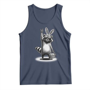 Retro Easter Raccoon Bunny Rock Hand Trash Panda Tank Top TS11 Navy Print Your Wear