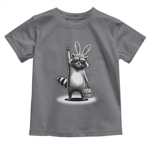 Retro Easter Raccoon Bunny Rock Hand Trash Panda Toddler T Shirt TS11 Charcoal Print Your Wear