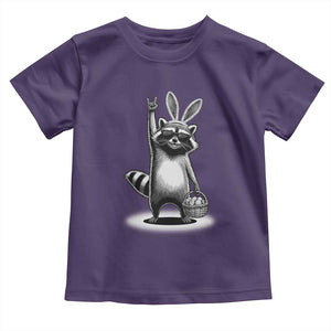 Retro Easter Raccoon Bunny Rock Hand Trash Panda Toddler T Shirt TS11 Purple Print Your Wear