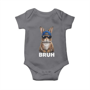 Funny Easter Bruh Bunny Sunglasses Meme Baby Onesie TS11 Charcoal Print Your Wear