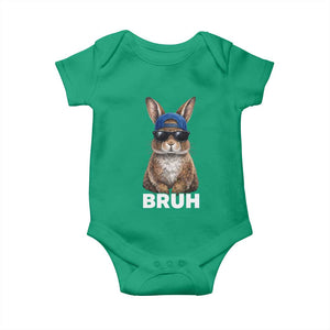 Funny Easter Bruh Bunny Sunglasses Meme Baby Onesie TS11 Irish Green Print Your Wear