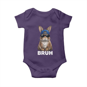 Funny Easter Bruh Bunny Sunglasses Meme Baby Onesie TS11 Purple Print Your Wear